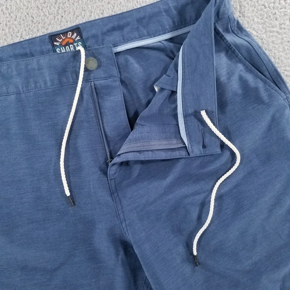 Faherty Shorts Mens 36 Blue All Day Hybrid Performance Drawstring Stretch Chino